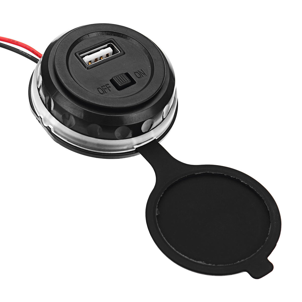 12V 24V 5V 1.5A USB Car Charger ON OFF Switch Power Indicator Mobile Phone Boat