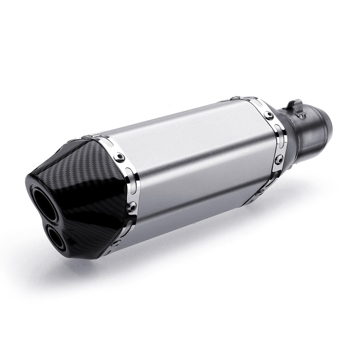 310mm Sliver Universal Motorcycle Dirt Bike ATV Exhaust Muffler Pipe DB Killer 38-51mm