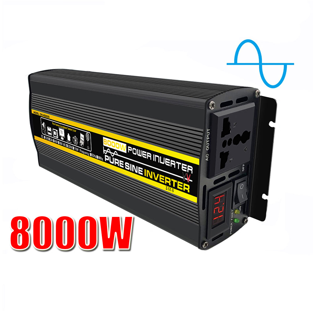 Pure Sine Wave Inverter 12V/24V/48V/60V To AC 110V 220V 8000/6000/4000/3000W Voltage Transformer Power Converter Solar Inverter