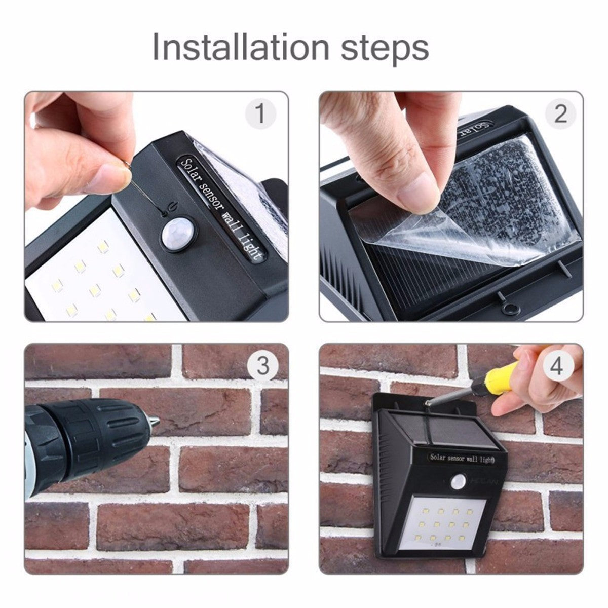 Solar Power Garden Light 12LED Motion Sensor Wall Light Auto Waterproof Outdoor Lamp