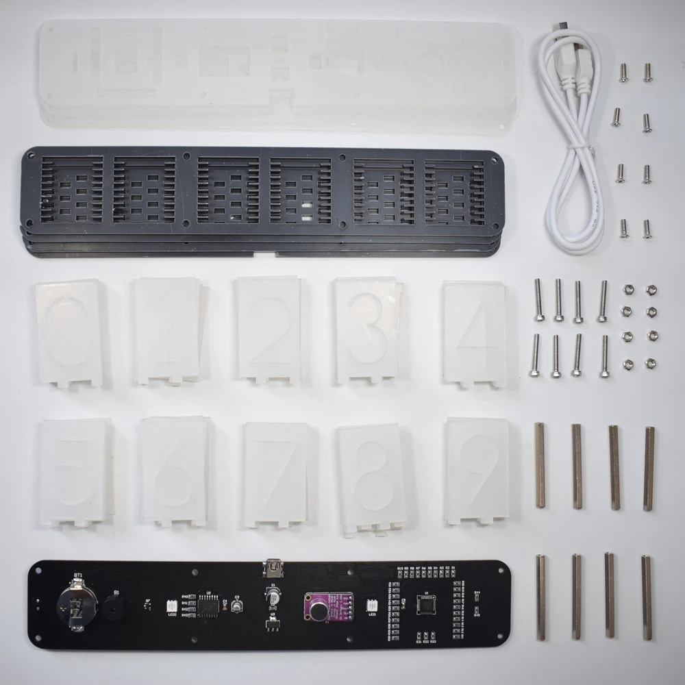 Upgrade Boldfaced Word Imitate Glow Clock Full Color RGB Glow Tube Clock LED Music Spectrum Kit DS3231