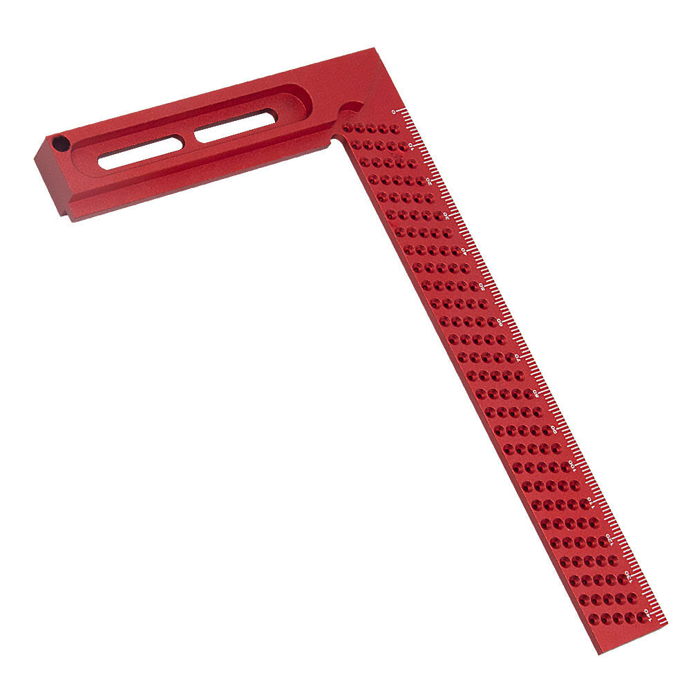 Red T-Shaped Woodworking Ruler - 160mm Aluminum Alloy Cross Measurement Tool for Accurate Line Drawing
