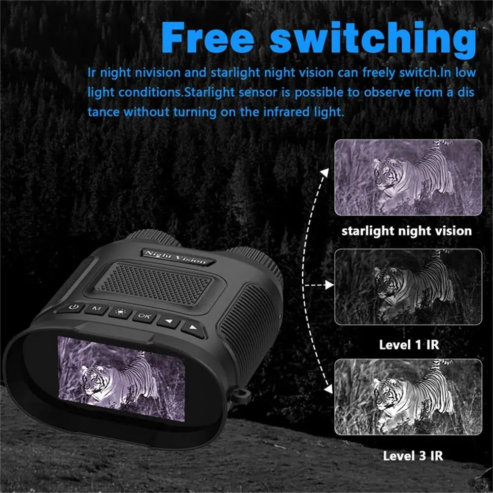 2.5K UHD 8X Digital Zoom 4K Photo 40MP Rechargeable Night Vision Telescope Infrared Binoculars for Hunting Camping