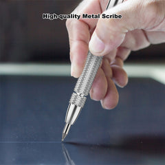 Tungsten Carbide Scriber Set - 2 Tools, 10 Replacement Tips, Magnetic, Durable Aluminium, Ergonomic Design, 15cm