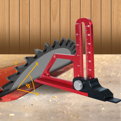 Adjustable Table Saw Depth Gauge, 0-60mm Range, Dual-Mode Scale, High Precision, Aluminum Alloy, 45-Degree Measurement