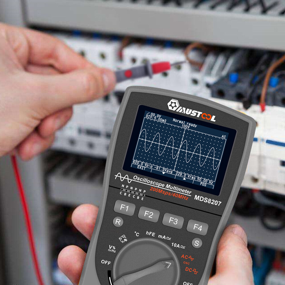 Intelligent 2 in 1 Digital 40MHz 200Msps/S Oscilloscope 6000 Counts True RMS Multimeter