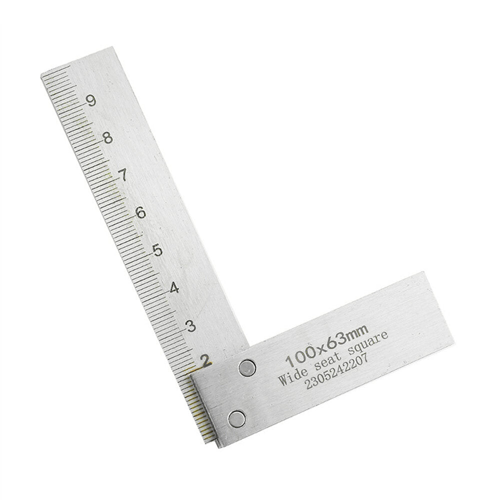 High Precision Stainless Steel Right Angle Ruler with Laser Etched Scale for Woodworking & Carpentry - 90 Degree Angle