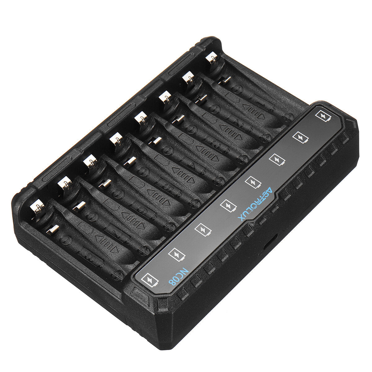 8 Slot Intelligent Type-C 2A Charger For 1.2V Ni-MH/Ni-Cd AA AAA 1.5V Li-ion 14500 10440 Rechargeable Battery