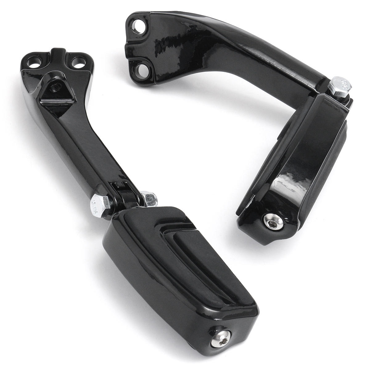 Pair Passenger Sport Foot Pegs Mounting Brackets Black Aluminum