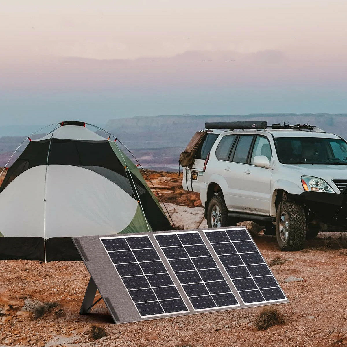 Portable Solar Panels 100 Watt Foldable Mono Cell Solar Charger with USB DC Outputs IP65 Waterproof Solar Panel for RV Outdoor Camping