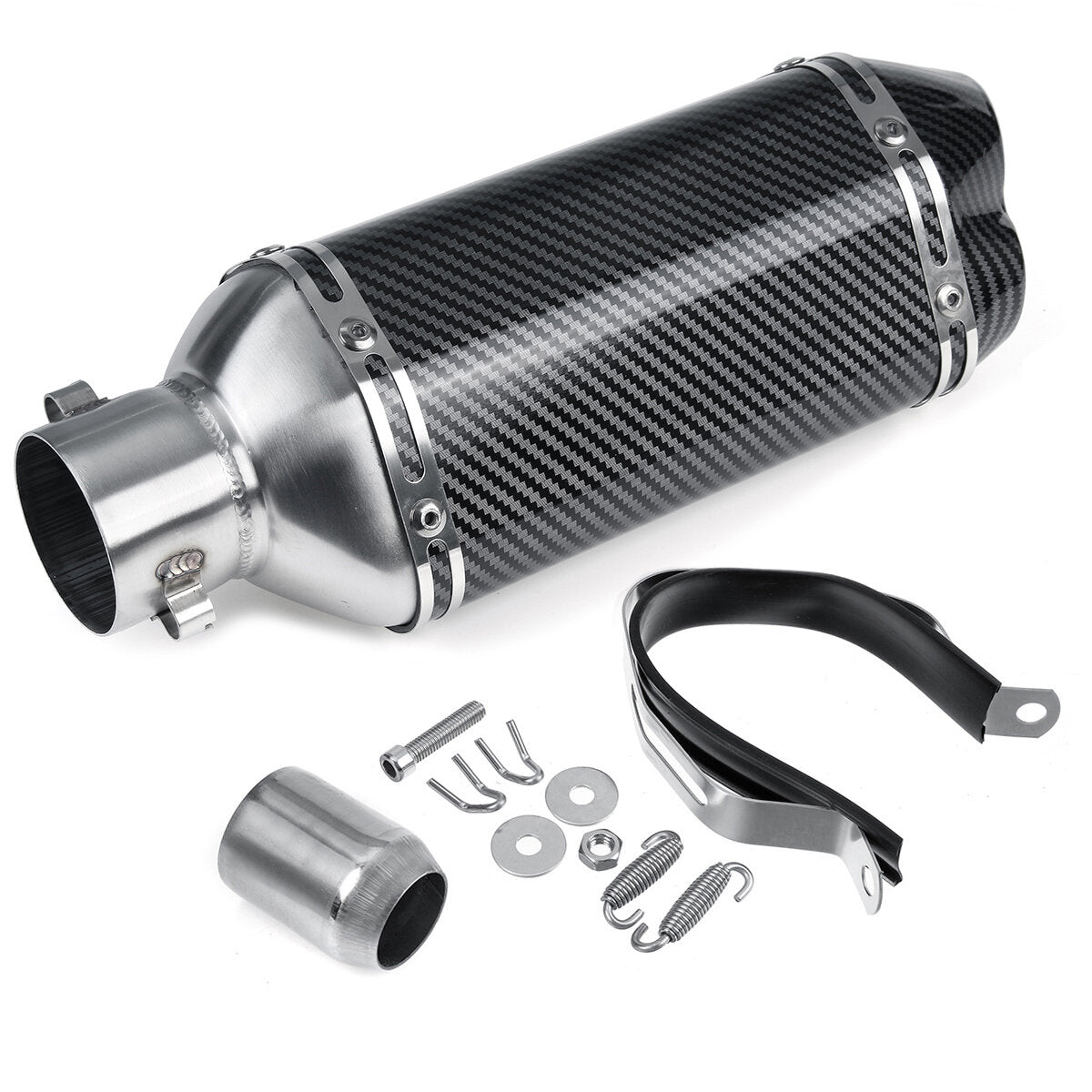 38-51mm Motorcycle Double Outlet Exhaust Tail Pipe Kit 300mm Universal