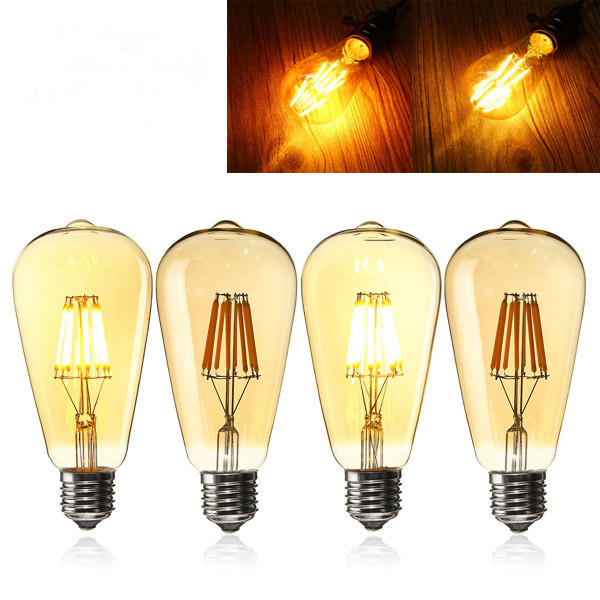 8W Golden Cover Dimmable Retro Vintage Filament LED Bulb Light Lamp AC110/220V