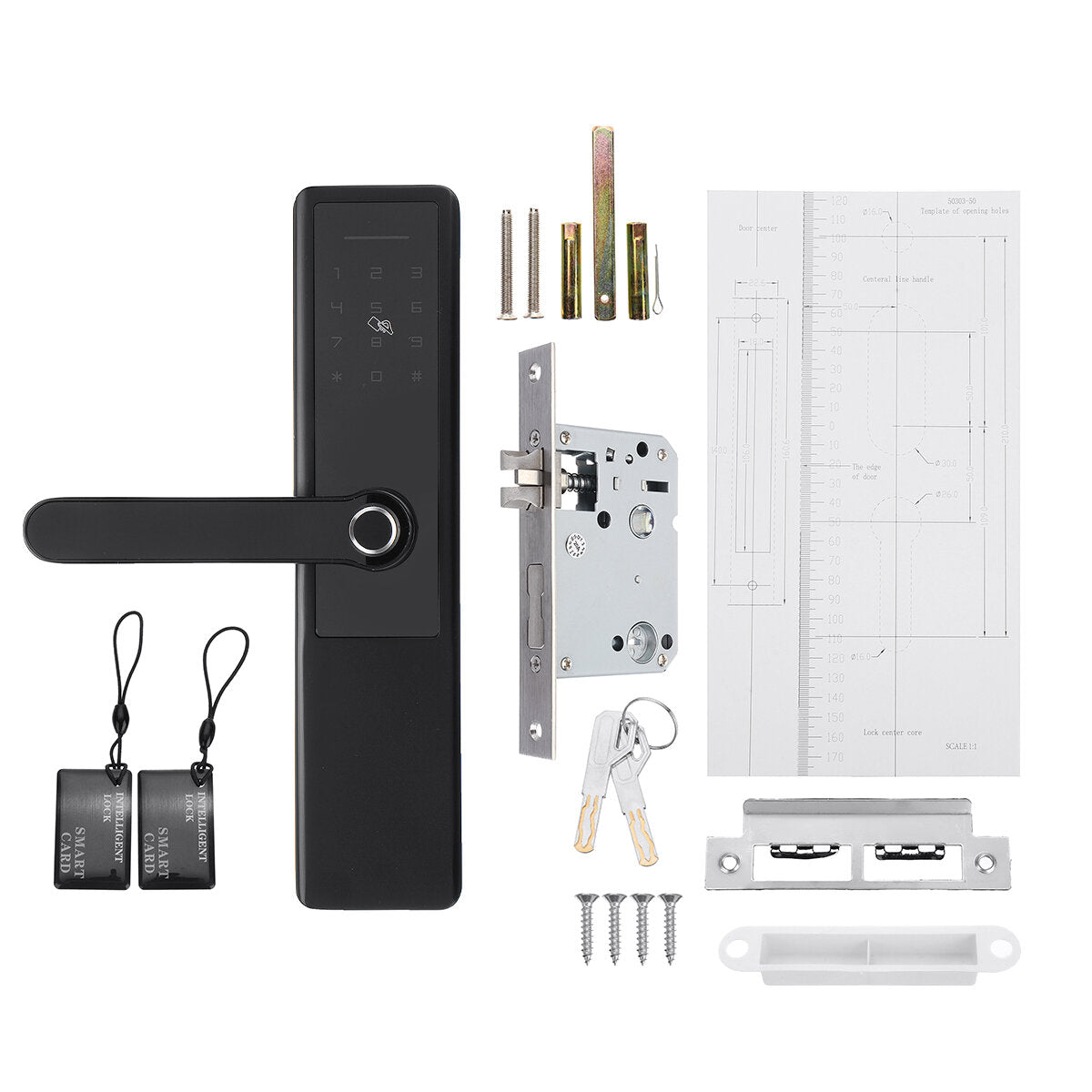 5V Aluminum Alloy Electronic Fingerprint Lock Smart Lock Door Lock Bedroom Anti-theft Door Lock Password Lock