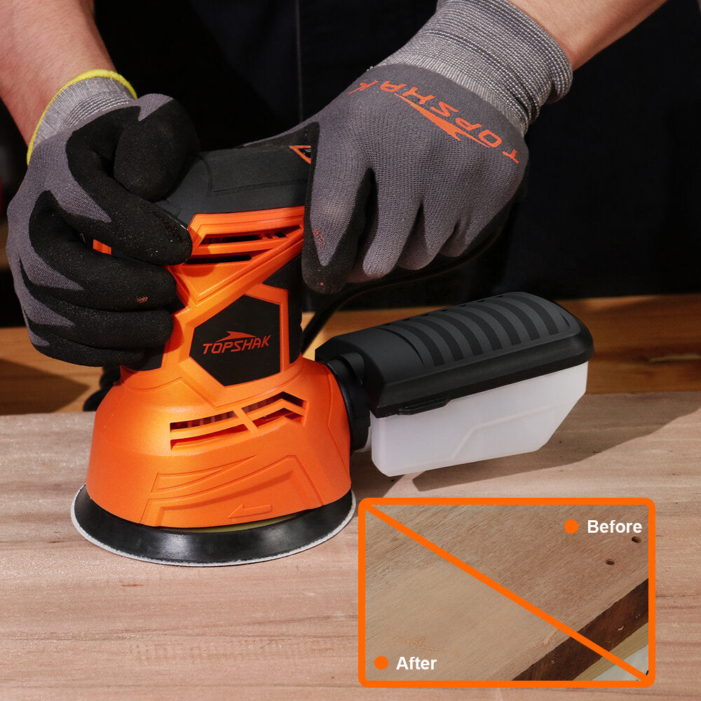 110V/220V 240W Electric Random Orbital Sander Rotary Sander 125mm with 20Pcs Sandpapers Circular Sander Dust Collection Box