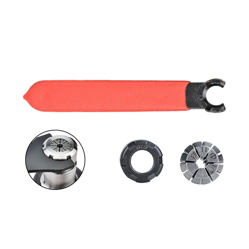 3pcs 1/4 1/8 Inch Collet Chuck M Type Nut with Wrench Spanner Milling Tool Lathe Tools