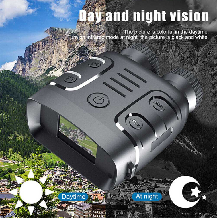 HD Night Vision Binoculars 5X Zoom, Dual Use, 7-Level Infrared, IP54 Waterproof, 300M Range for Outdoor Hunting