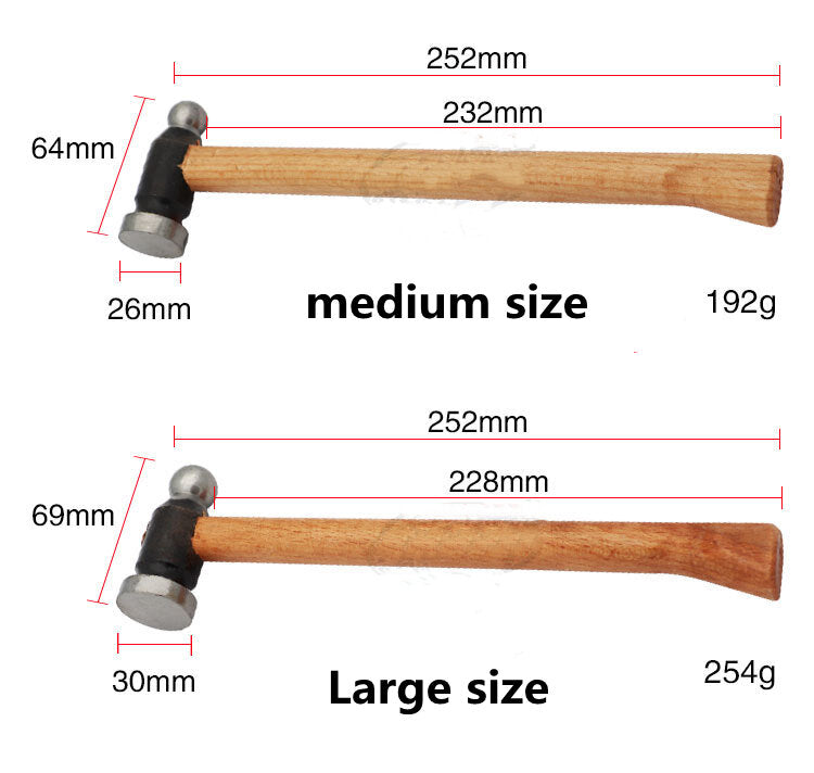 Round-headed Hammer Gold-making Tools Decoration Tools Texturing Jeweler Forming Hammer Silversmith Chasing Metal Repousse