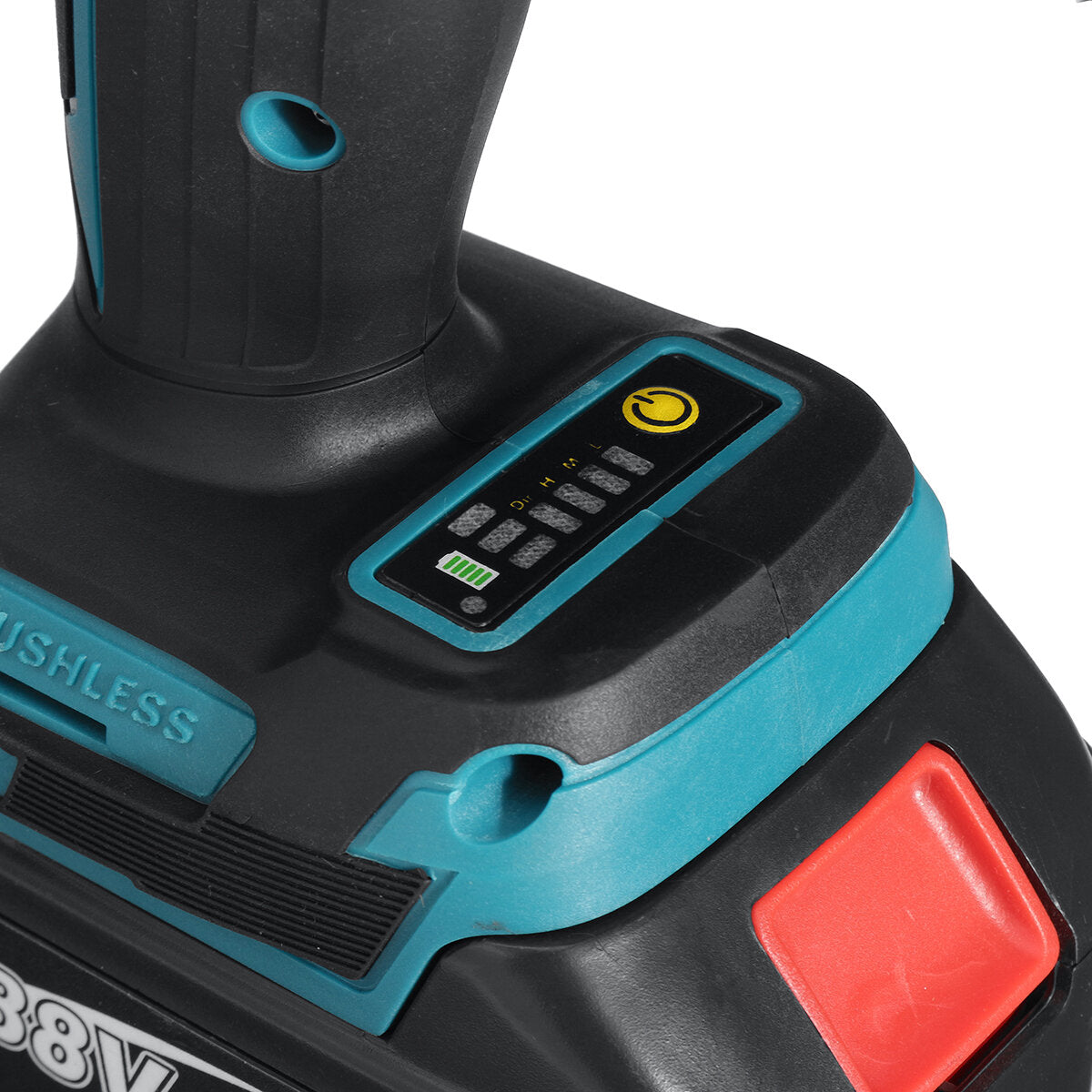 480N.m Wireless Eletric Impact Wrench 10 Cell Li-ion Battery Wrench Woodworking Tool W/ None/1/2 Battery Also For Makita