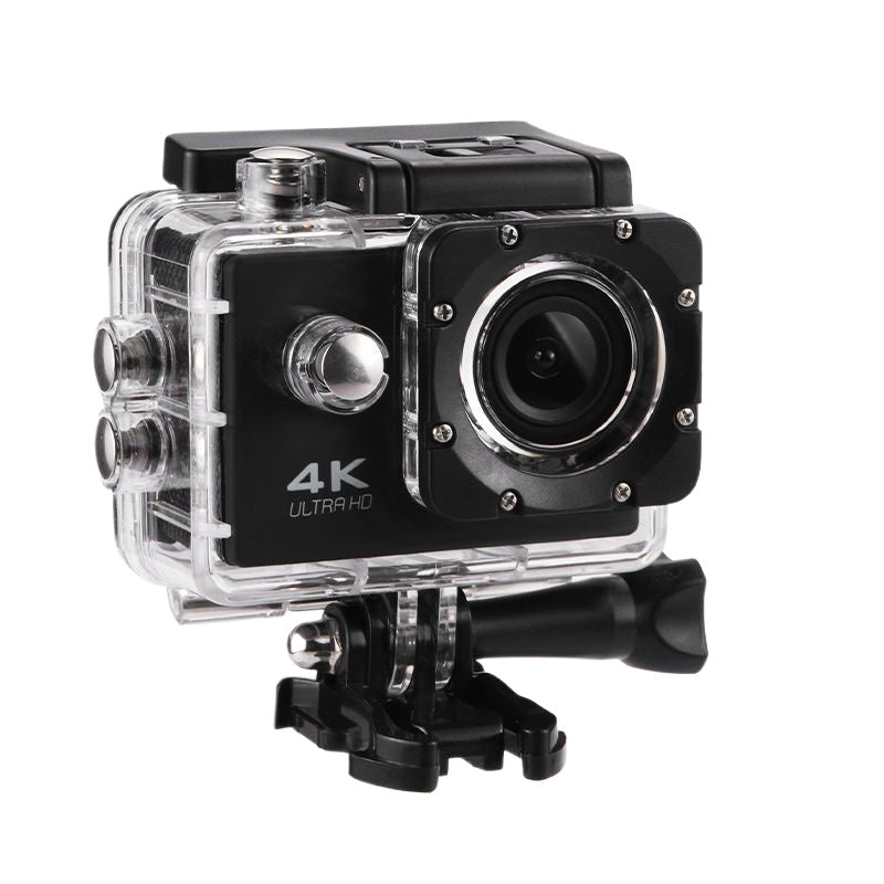 16MP Waterproof Wireless Action Camera, 1080P Video, 140° Angle, Rechargeable, Black, No Stabilization, ≤2" Display