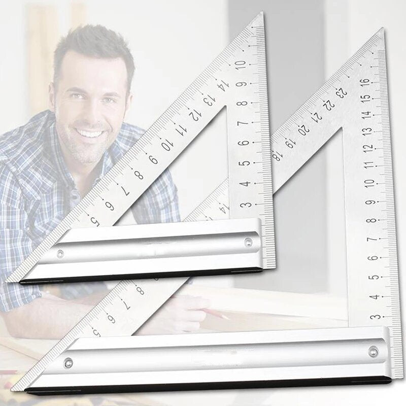 Greener 90 Degree Square Ruler Triangle Ruler Stainless Steel Multi-Function Triangle Board Woodworking Protractor Measuring Instrument
