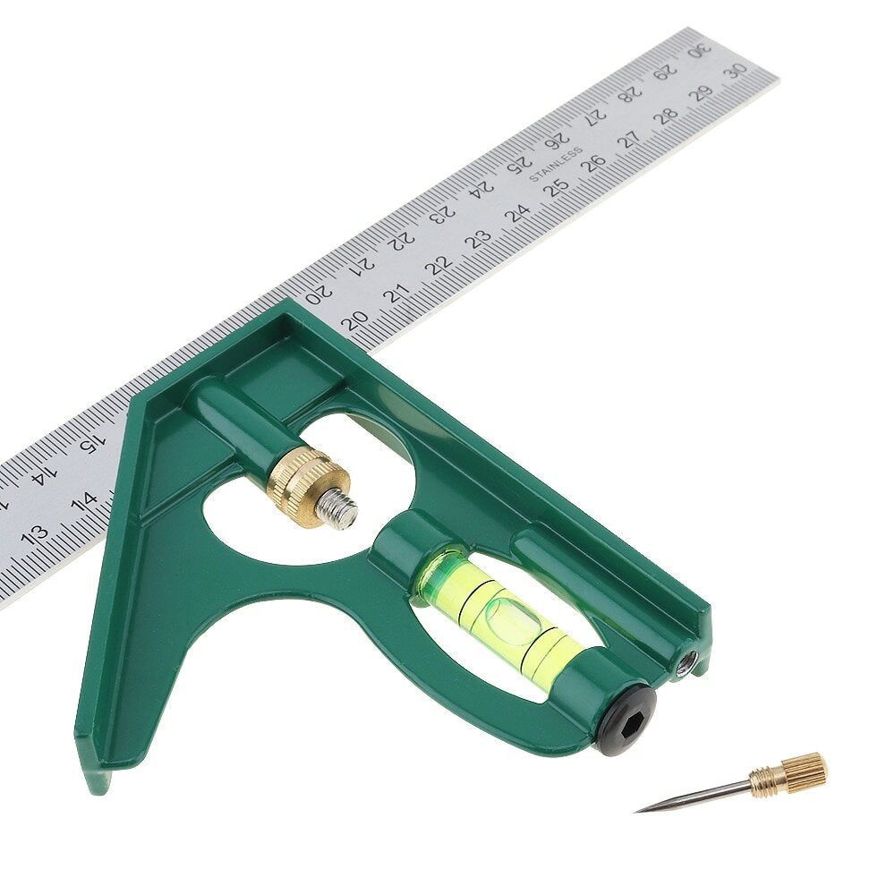 300mm Stainless Steel Protractor Ruler - High Precision, Corrosion-Resistant, Ideal for Woodworking & Measuring