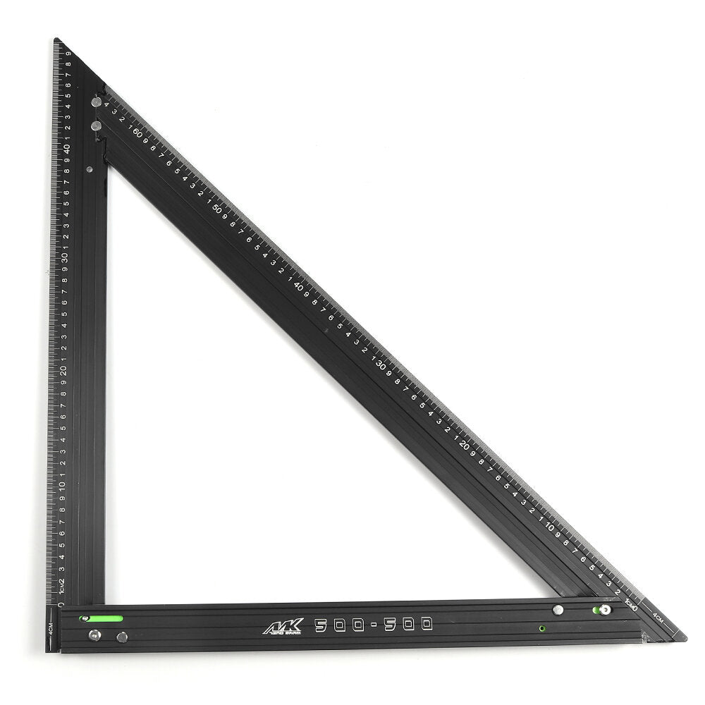 7 Inch Aluminum Alloy Triangle Ruler Angle Protractor Miter Speed 90 Square Measuring Ruler Metric Imperial