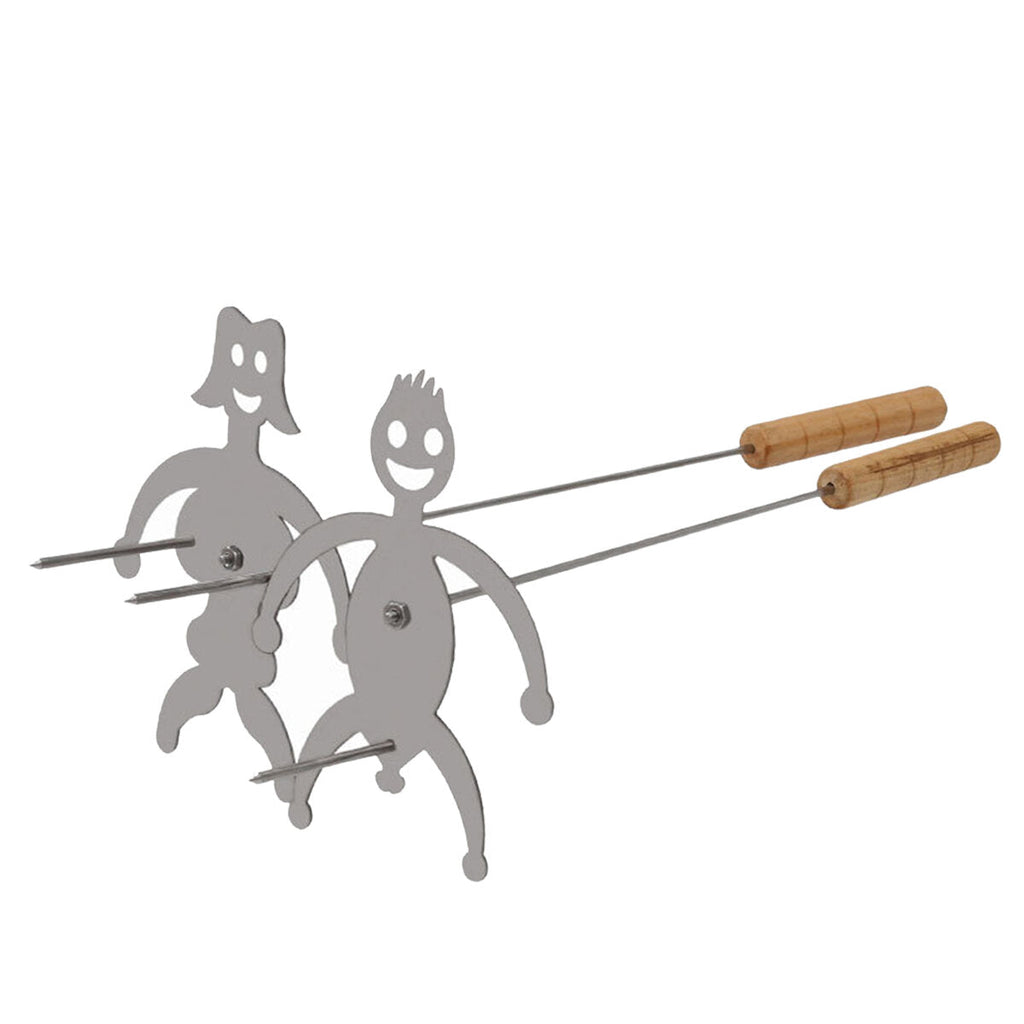 Stainless Steel Funny Roaster BBQ Fork Removable Boy Girl BBQ Clip for Party Camping Gathering