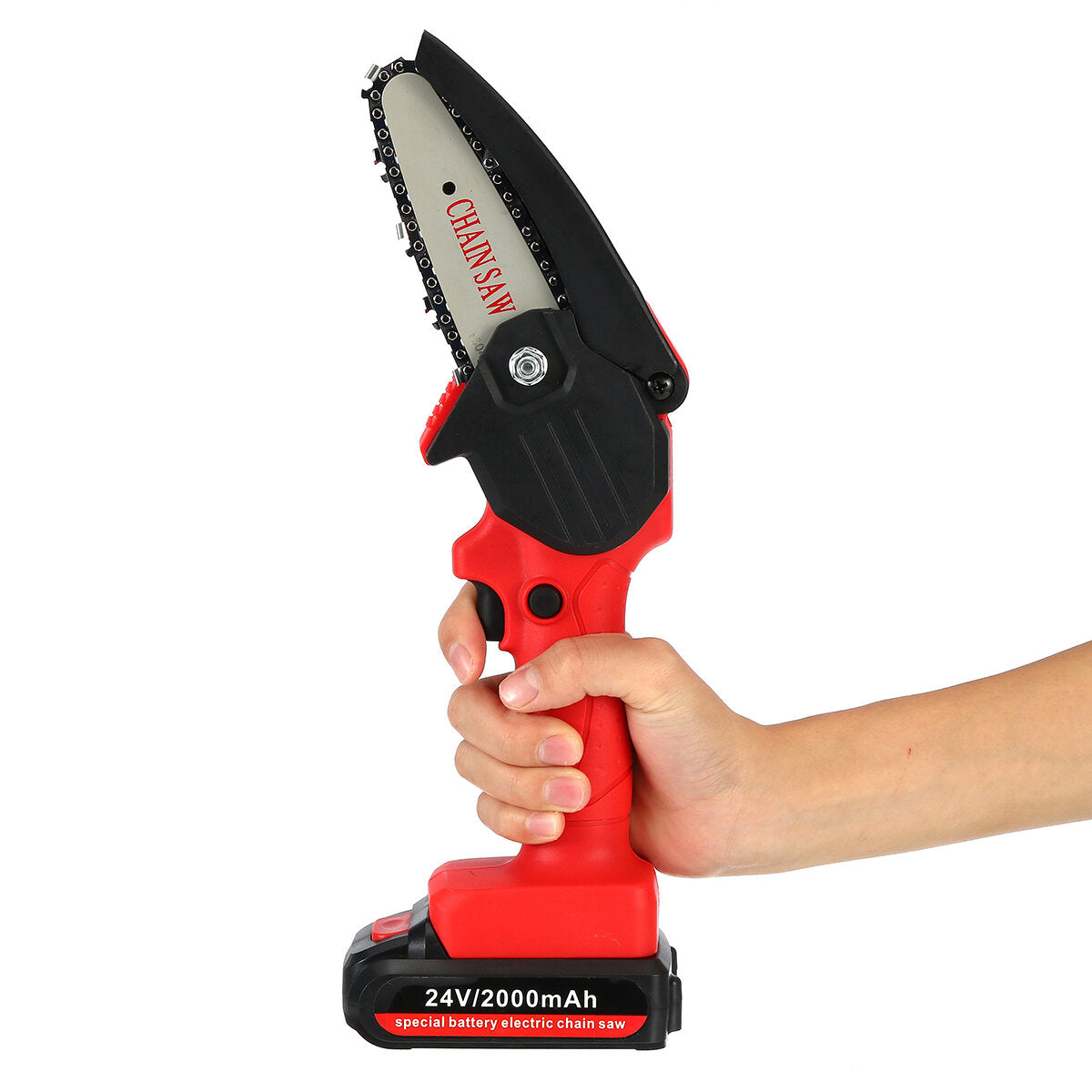 24V 2000mAh Mini Portable Electric Chain Saw Woodworking Wood Cutting Tool