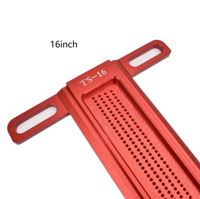 Aluminum Alloy T-Square Marking Ruler - 16"/20" for Accurate Scribing & Hole Positioning, Lightweight & Durable Tool