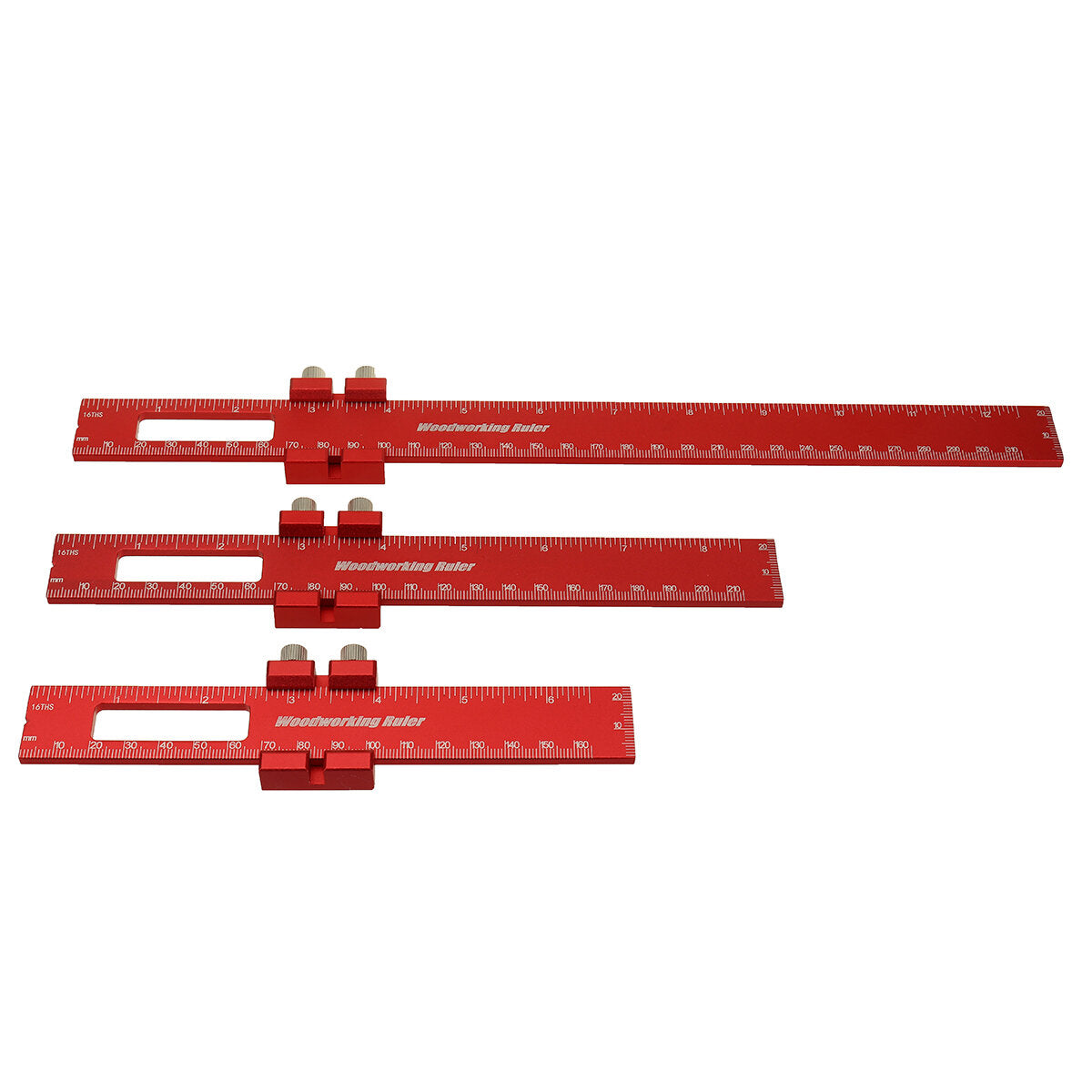 3pcs Aluminum Alloy Precision Pocket Ruler Set for Woodworking & Carpentry - 6", 8", 12" Measuring Gauges