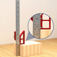 45/90° Scribing Ruler - Durable Aluminum Tool for Precision Line & Circle Drawing, Vertical Measurements, Compact Design