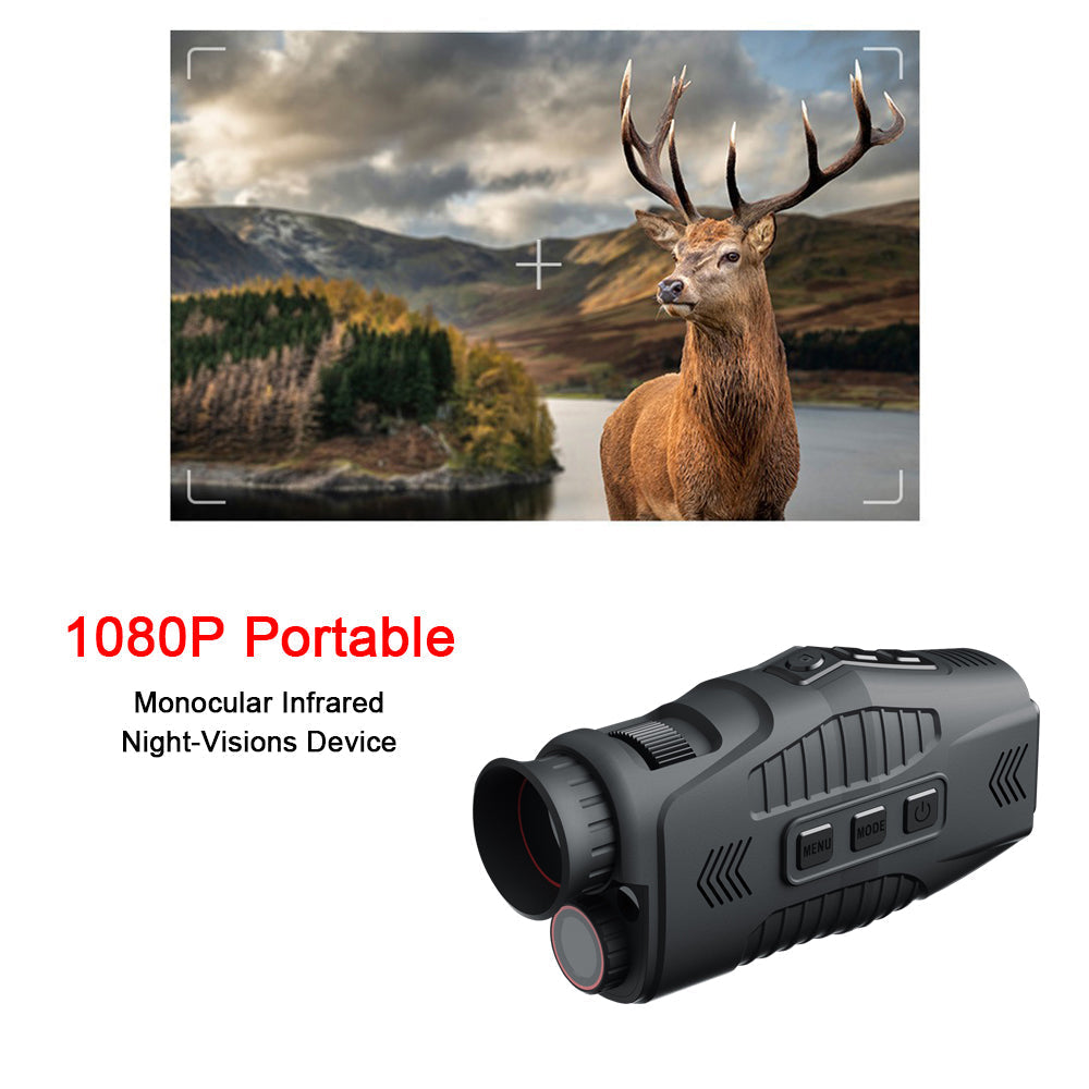 5X Digital Zoom Monocular, 960P HD Infrared Night Vision, Waterproof, 300M Range, Day/Night Dual Use, 7-Level Infrared Light