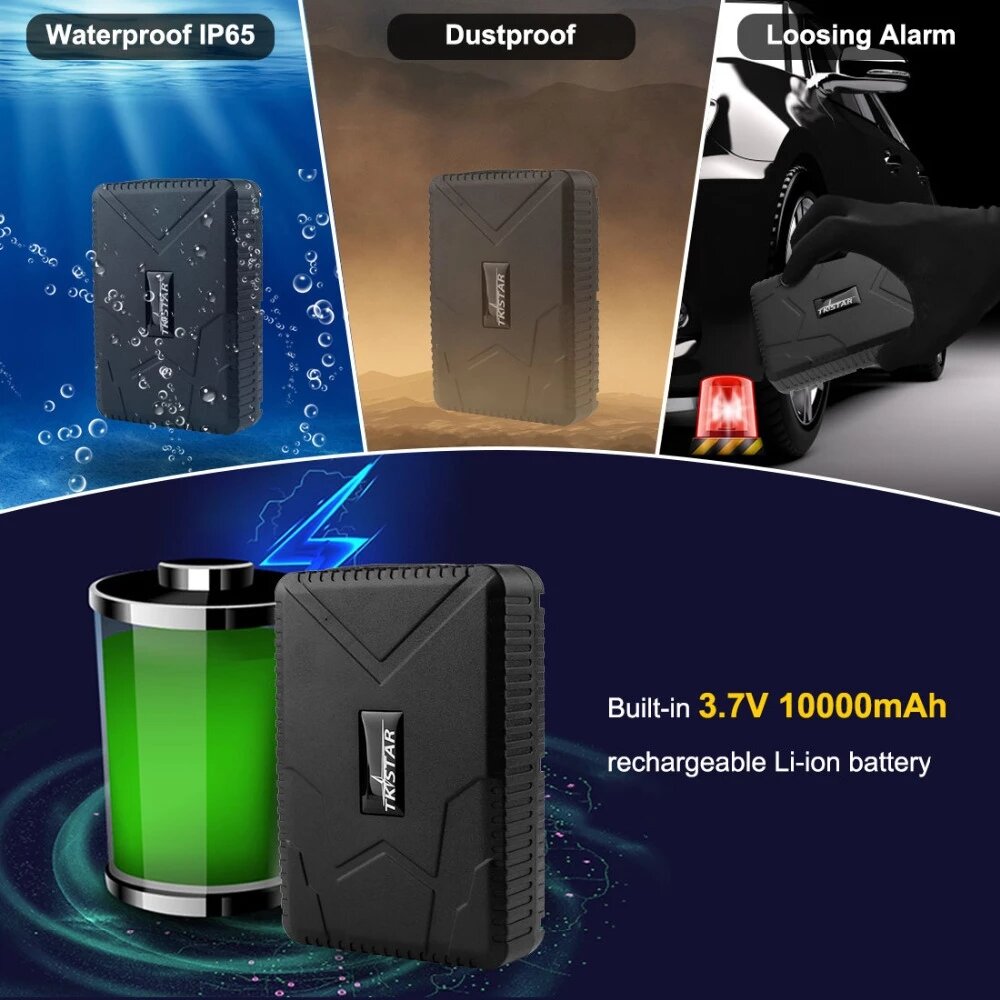 Car GPS Tracker GPS Locator 10000mAh 180 Days Standby Magnet Waterproof IP65 GPS Car Tracker Tamper Alert LIFETIME FREE APP PK TKSTAR TK905