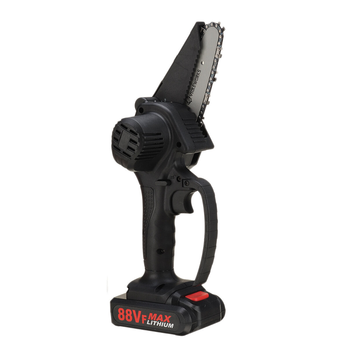 4 Inch 88VF Cordless Electric Chain Saw 1500W One-Hand Saw LED Woodworking Wood Cutter