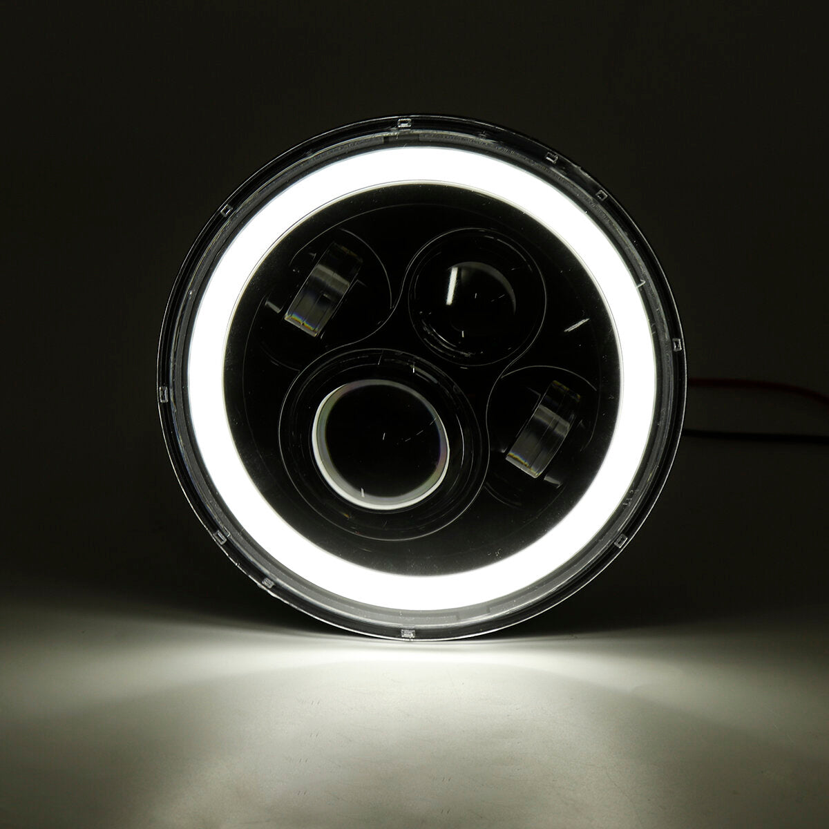 5.75" Round LED Headlight Blue Halo Ring Angel Eyes For Jeep Wrangler JK TJ LJ CJ