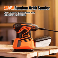 350W Random Orbital Sander Rotary Sander with 20Pcs Sandpapers Hand Sander Dust Collection Box