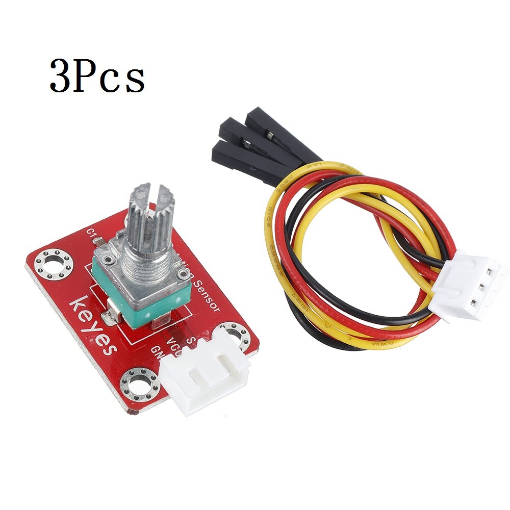 3Pcs Brick Adjustable Potentiometer Module (Pad hole) with Anti-reverse Plug White Terminal Analog Signal