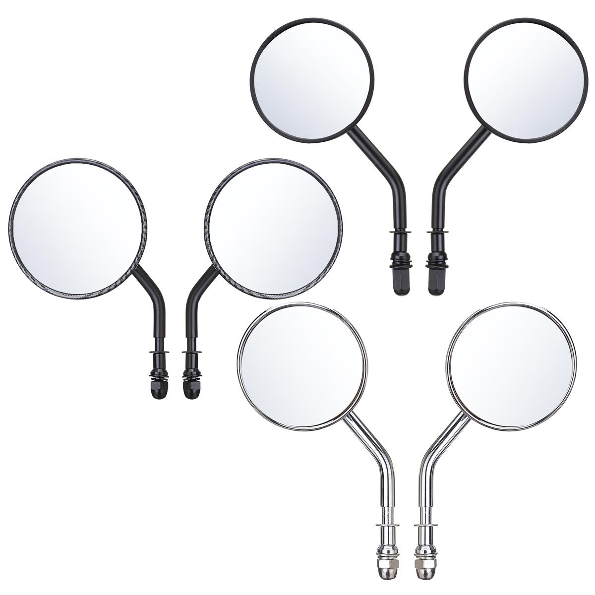Diameter 85mm Retro Round Rearview Motorcycle Mirrors Long/Short Handle