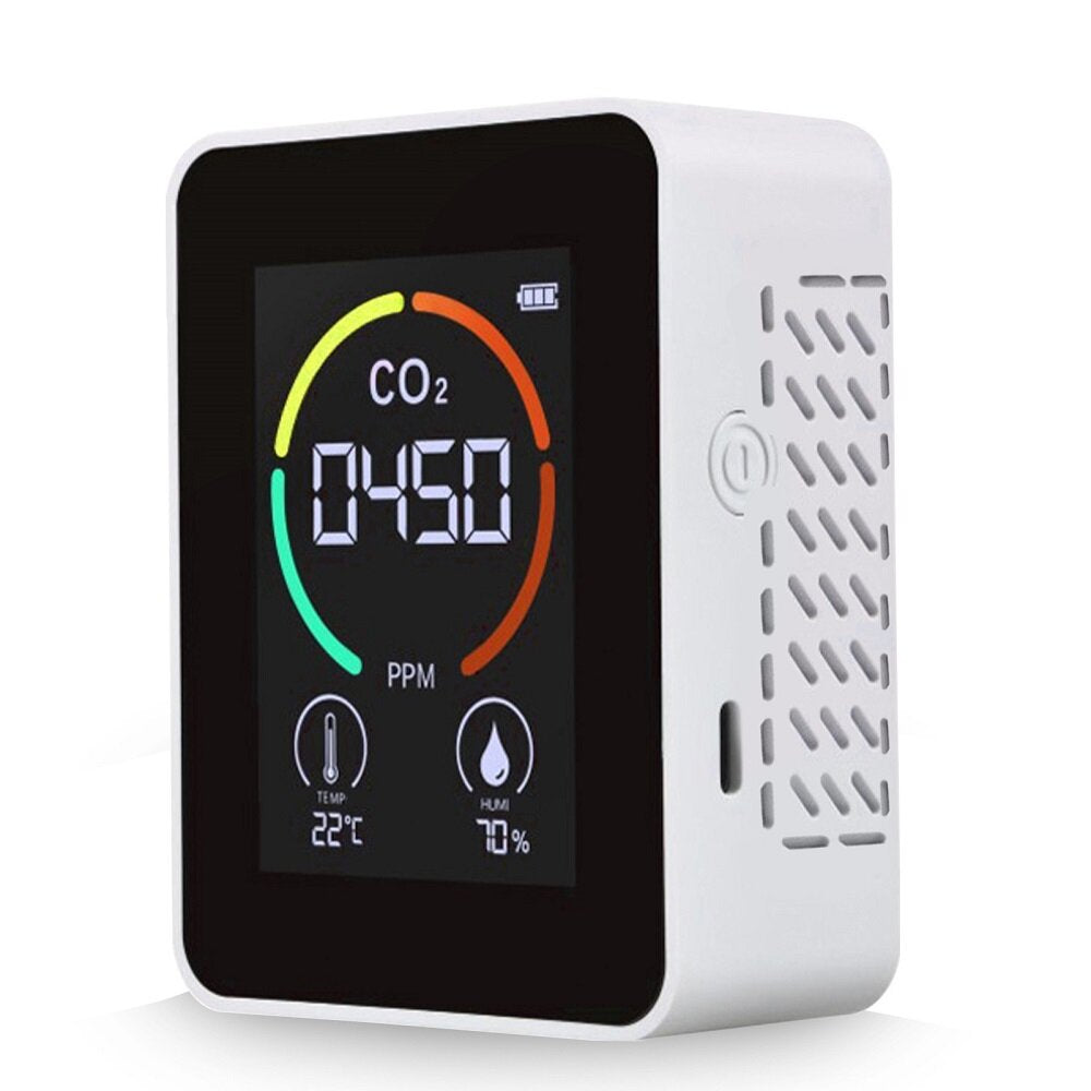 6 in 1 PM2.5 CO2 TVOC HCHO Tester Portable Digital Temperature and Humidity Tester Air Quality Monitor