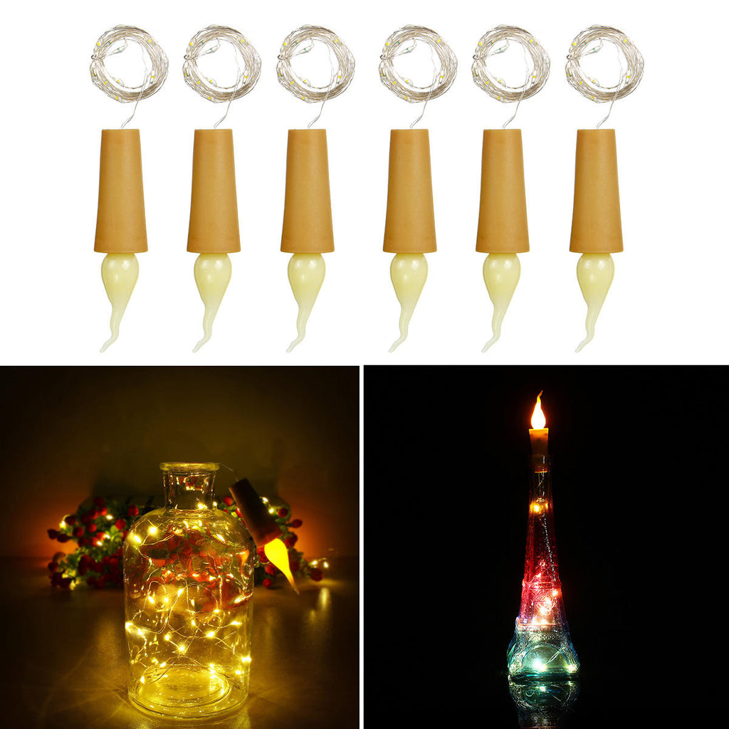 1X 6X 10X 12X Battery Operated 2M 20 LED Bottle Candle Wire String Light Fairy Strip Xmas Party Lamp