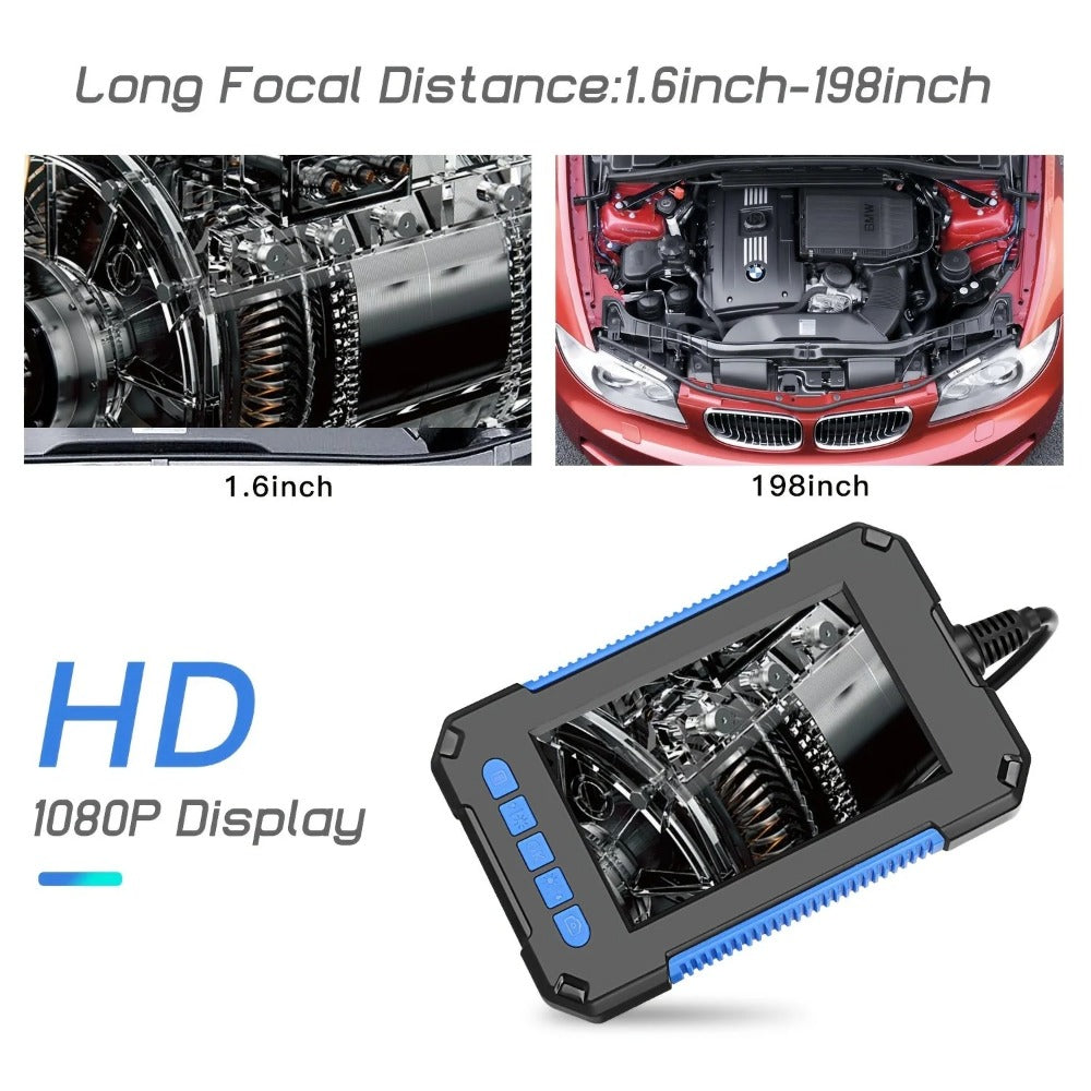 1080P HD Digital Borescope With 6 LED Lights and 16.5FT Semi-Rigid Cable