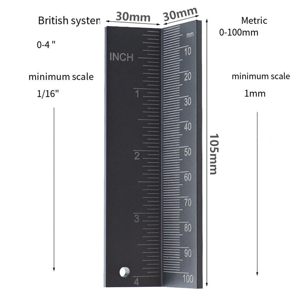 Aluminum Alloy Drill Bit Depth Stop Collar Locator with Magnetic Tool, Dual-Sided Scale, 0-100mm Measuring Range