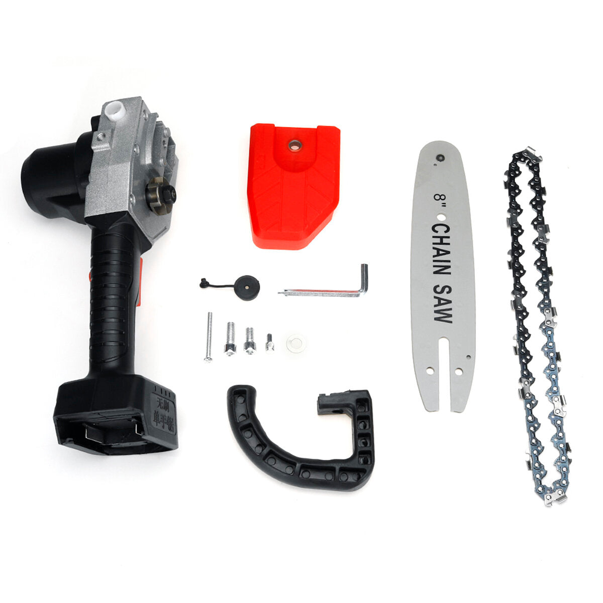 8 Inch 21V Portable Brushless Cordless Electric Chain Saw Handheld Pruning Shears Chainsaw