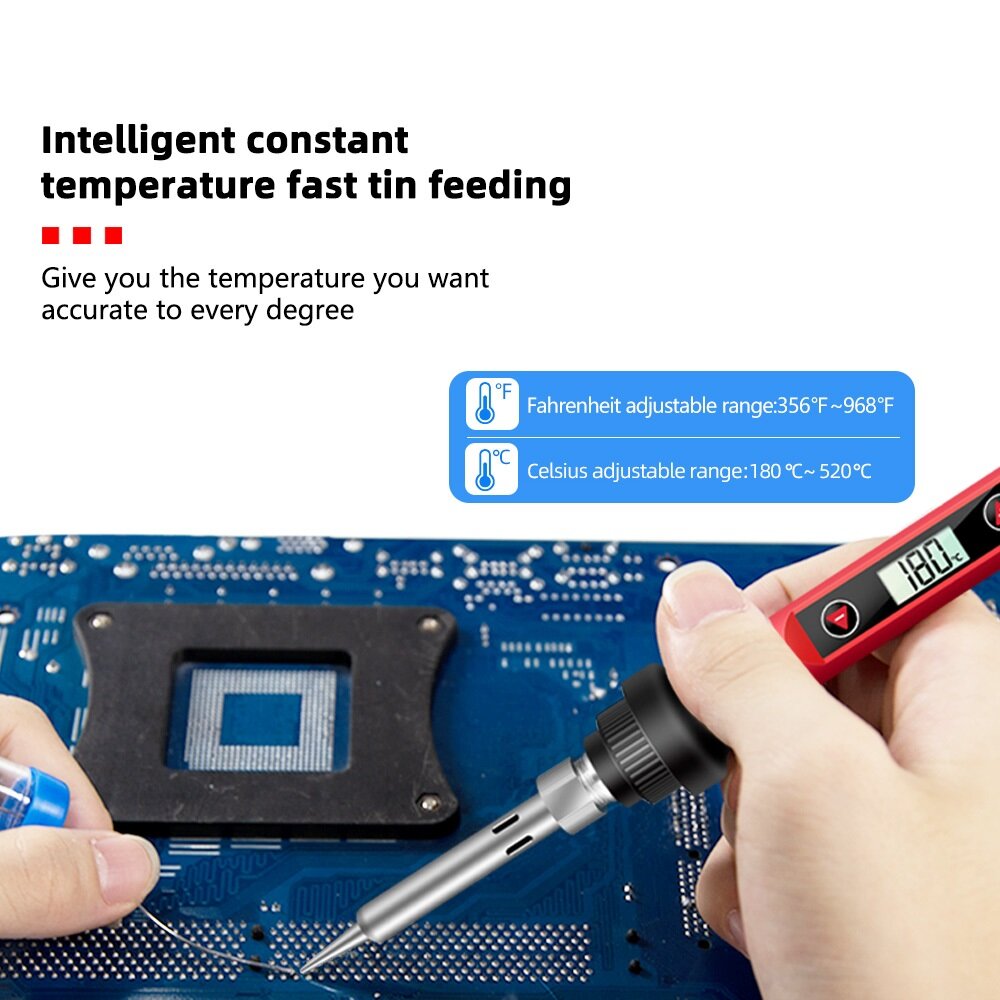 24PCS LCD Digital Display Screen Multi-function Electric Soldering Iron Adjustable Temperature Soldering Tools Kit