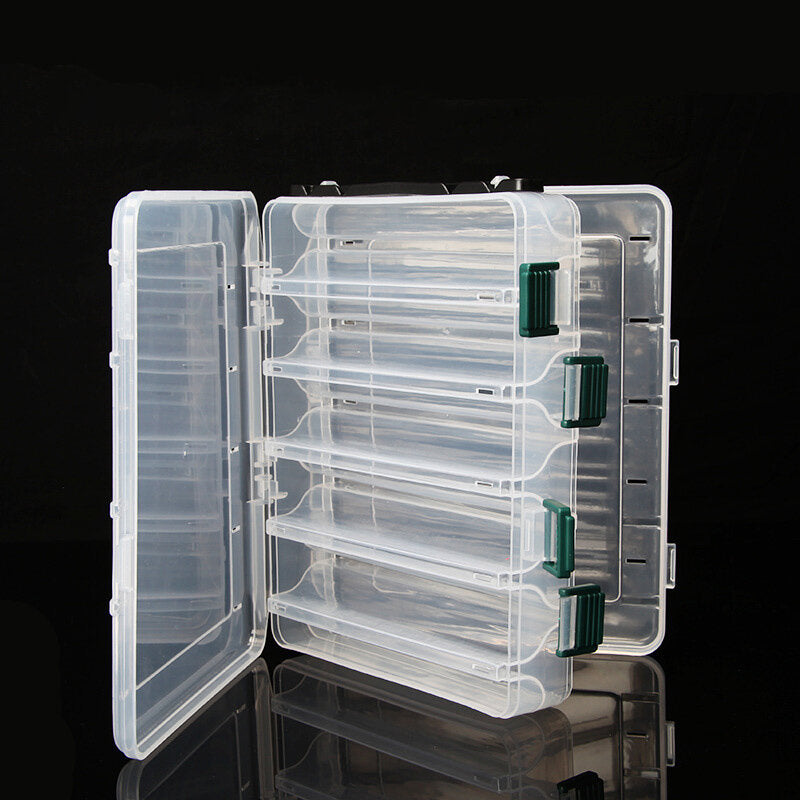 14 Grids M/L Double Sided Fishing Lure Storage Box Fishing Tackle Hooks Accessories Container Storage Case