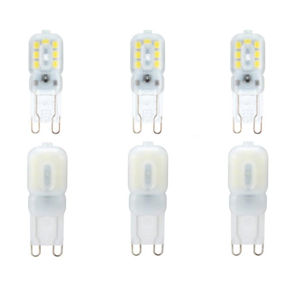 Dimmable G9 3W Transparent Milky 14 SMD 2835 LED Pure White Warm White Corn Light 110V 220V