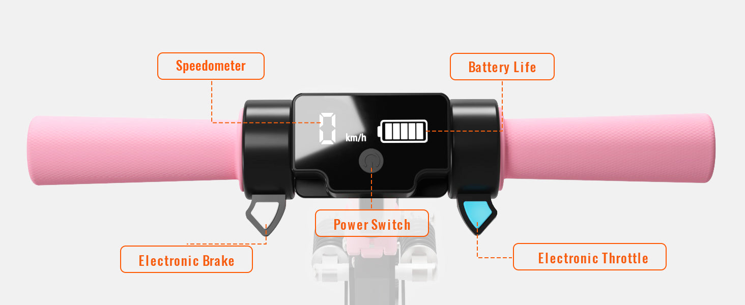 Kids Electric Scooter, 21.6V 2.5Ah, 130W Motor, Max Speed 14KM/H, 6.5in Folding Electric Scooter, 5-8KM Range, Max Load 70Kg Children Electric Scooter