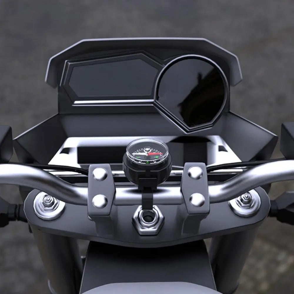 Compass Charger for Motorcycle - USB Phone Holder, GPS Navigator, and Cell Phone Charger, 5V/2.5A, Black