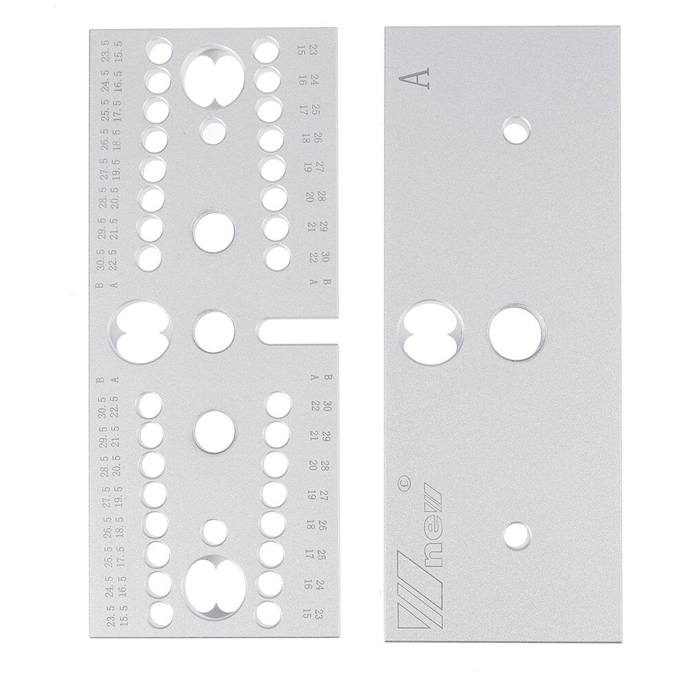 3 in 1 Woodworking Hole Punch Guide Dowel Jig for 15-30.5mm Thickness - Aluminum Alloy, Ergonomic Design, Silver/Black