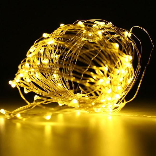 Battery Powered 10M 100LEDs Waterproof Copper Wire  String Light For Wedding Party Decor